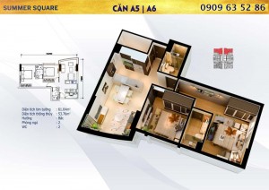 căn hộ 2 phòng ngủ summer square quận 6