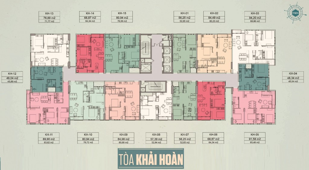 thiết kế Block Khải Hoàn dự án Tara Residence