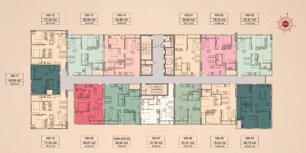 Thiết kế Block Kinh Đô Tara Residence