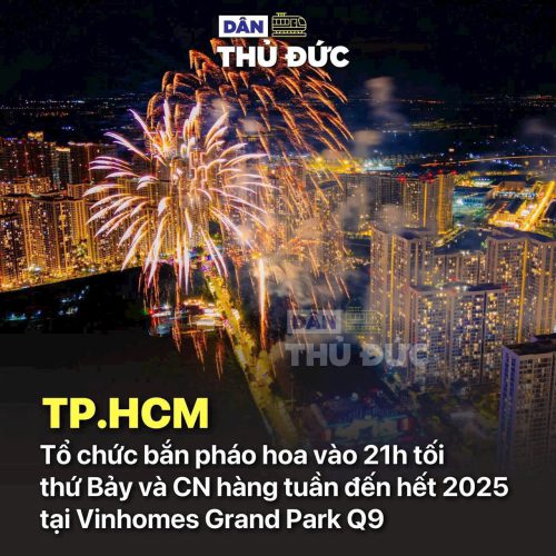 bắn pháo hoa hằng tuần tại Vinhomes Grand Park